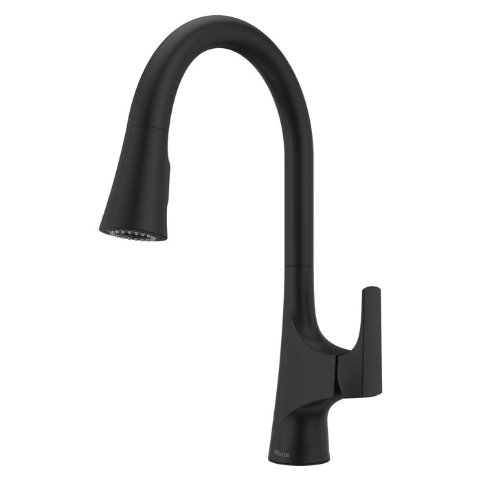 Norden 1-Handle Pull-Down Kitchen Faucet - Matte Black - Pull-Down
