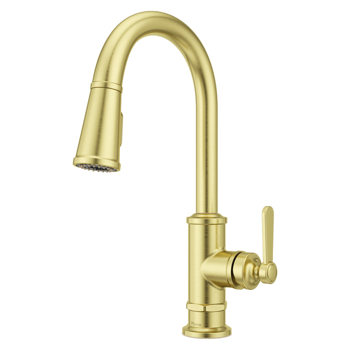 Port Haven 1-Handle Pull-Down Kitchen Faucet - Brushed Gold - Pull-Down
