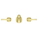 Pfister Rhen 2-handle wall-mount bathroom faucet in brushed gold, front view showcasing its warm metallic finish, curved spout, and sleek handles.