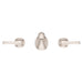 Pfister Rhen 2-handle wall-mount bathroom faucet in brushed nickel, front view highlighting its soft metallic finish, sculptural spout, and minimalist handles.