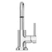 Pfister Tenet single-control bathroom faucet in polished chrome, front view highlighting the high-arc spout and minimalist lever handle.