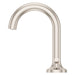 Pfister Tenet 2-handle 8-inch widespread bathroom faucet in brushed nickel, side view emphasizing its sharp geometric design and smooth handle operation.