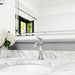 Pfister Tisbury faucet in polished chrome installed on a white marble countertop, showcasing its elegant design in a traditional bathroom setting.