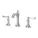 Pfister Tisbury 2-handle 8-inch widespread bathroom faucet in polished chrome, front view showcasing its classic curved spout and elegant lever handles.
