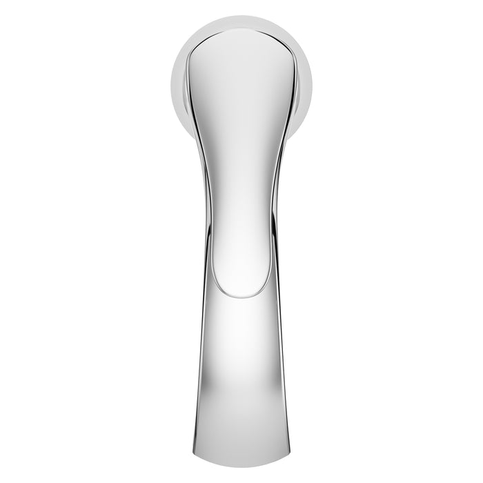 Pfister Weller single-control bathroom faucet in polished chrome, top view emphasizing the smooth lever handle and modern base.