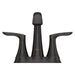 Pfister Weller 2-handle 4-inch centerset bathroom faucet in bronze, front view highlighting its warm finish, arched spout, and lever handles.