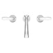 Pfister Weller 2-handle 8-inch widespread bathroom faucet in polished chrome, top view emphasizing its symmetrical layout and reflective finish.