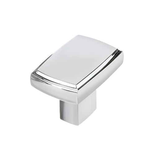 8655 Modern Metal Rectangular Knob - Chrome - Cabinet Knob