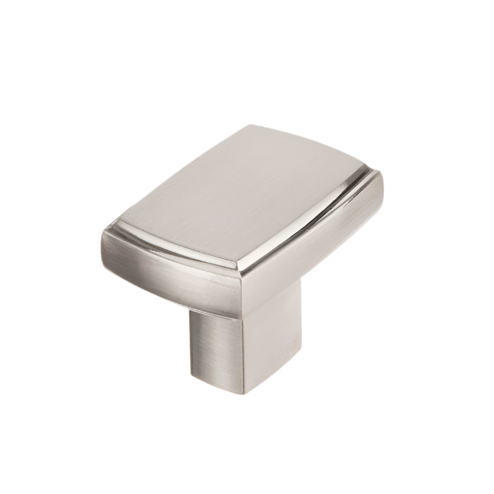 8655 Modern Metal Rectangular Knob - Brushed Nickel - Cabinet Knob