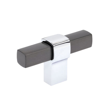 8715 Modern Metal T-Knob - Brushed Black Nickel / Chrome - T-Knob