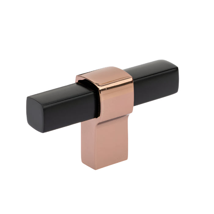 8715 Modern Metal T-Knob - Black / Bright Oriental Bronze - T-Knob