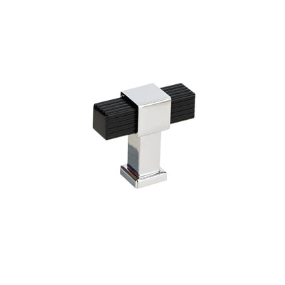 8747 Modern Metal T-Knob - Matte Black and Chrome - T-Knob