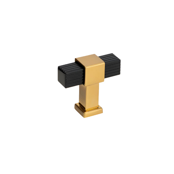8747 Modern Metal T-Knob - Matte Black and Brushed Aurum Gold - T-Knob