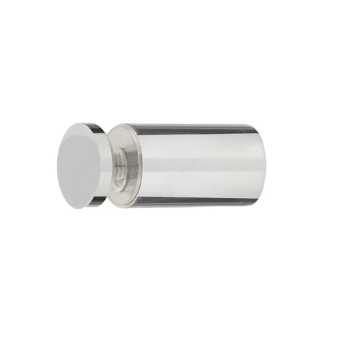 Richelieu 8710R cylindrical glass door knob in chrome angled view showing sleek form and polished surface.