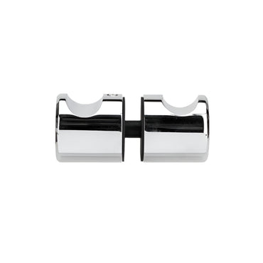 Richelieu 8710 cylindrical glass door knob in chrome front view showing flat face and curved finger grips.