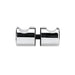 Richelieu 8710 cylindrical glass door knob in chrome front view showing flat face and curved finger grips.
