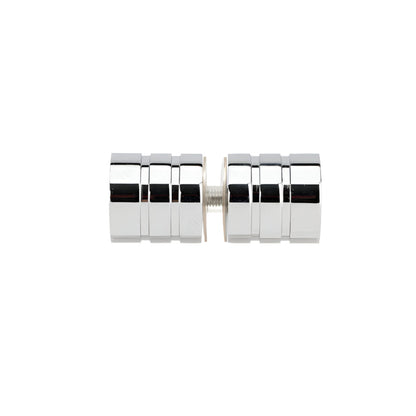 Richelieu 8732 round glass door knob in chrome side view showing cylindrical shape and compact profile.