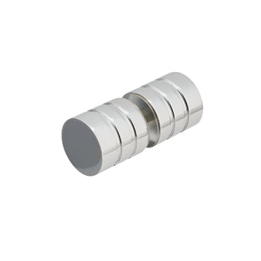 Richelieu 8732 round glass door knob in chrome front view showing smooth polished face and back-to-back installation design.