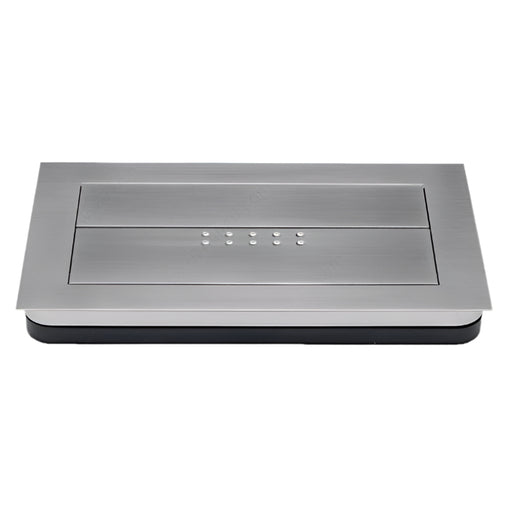 Richelieu 1011 modern recessed metal pull in brushed nickel front view showing flush profile and rectangular recess.