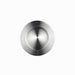 Richelieu 3402 modern recessed metal pull in brushed nickel top angle view showing circular recess and smooth profile.