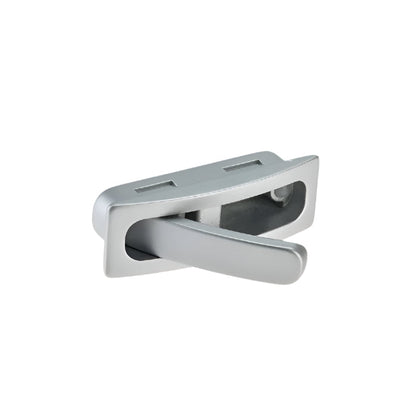 Richelieu 7211 modern recessed cabinet pull in matte chrome top view showing flush installation on cabinet face
