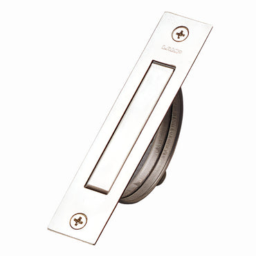Richelieu 7509 modern flush hatch pull in stainless steel front view showing recessed minimalist design