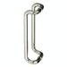 Richelieu 872RO offset round tubular pull in chrome/polished stainless steel front view showing curved form for glass doors.
