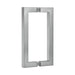 Richelieu 87D2S square tubular pull for glass doors, front view in brushed nickel stainless steel.