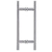 Richelieu 87H2R ladder pull for glass doors, side view in brushed nickel stainless steel.