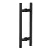 Richelieu 87H2R ladder pull for glass doors, front view in matte black.