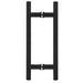 Richelieu 87H2R ladder pull for glass doors, side view in matte black.
