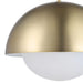 Gold and white pendant light on a white background
