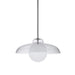 Pendant light with textured glass shade on a white background