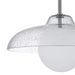 Pendant light with glass shade on a white background