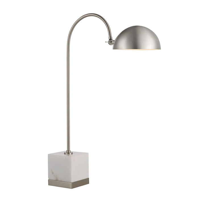 Edessa Table Lamp – White Marble & Brushed Nickel