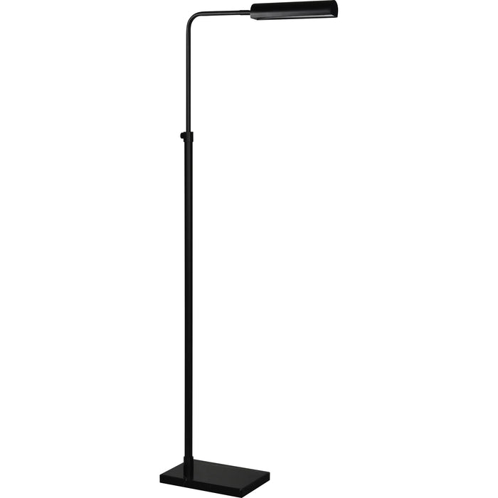 Black floor lamp on a white background