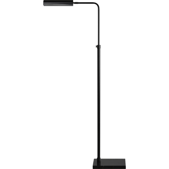 Black floor lamp on a white background