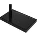 Black rectangular base with a central cylindrical rod on a white background