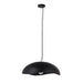 Black pendant dome light on a white background