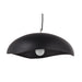 Black pendant dome light on a white background