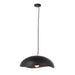 Black pendant dome light on a white background