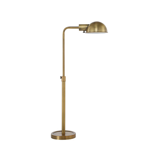 Gold task lamp on a white background