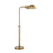 Gold reading table lamp on a white background