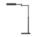 Black adjustable desk lamp on a white background