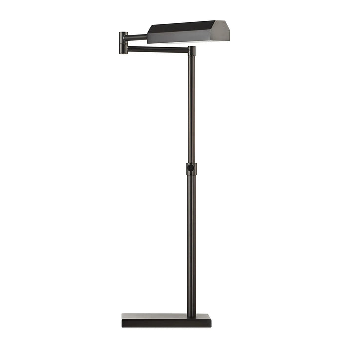 Black adjustable table lamp on a white background