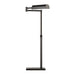 Black adjustable table lamp on a white background