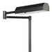 Modern table task lamp with a black arm on a white background