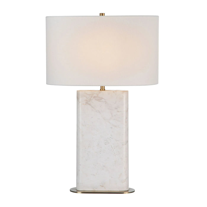 Irisa Table Lamp – Volakas Marble & Antique Brass