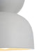 Close-up of a white pendant light on a white background