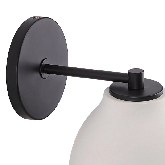 Lena Wall Sconce – Matte Black & White Concrete